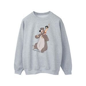 Jungle Book Womens/Ladies Classic Mowgli And Baloo Sweatshirt / Heather Grey
